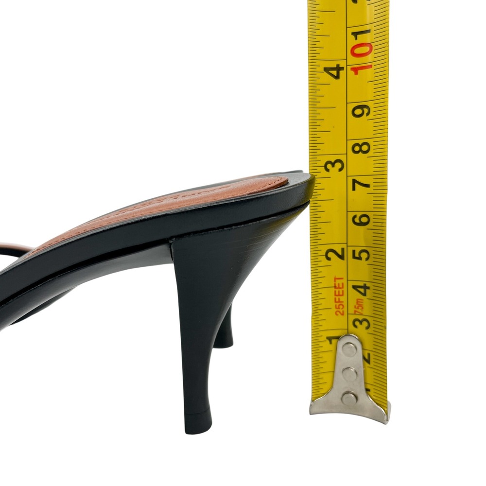 Saint Laurent Womens 39 9 Carla 60 Mules Sandals Brown Leather Pointed Toe Heel - Picture 7 of 15